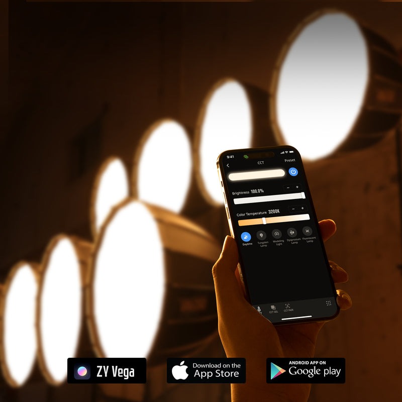 Zhiyun Molus Lampu Flash Fill Light Tricolor 2700-6500K 240V 300W - G200 Gambar produk Zhiyun Molus Lampu Flash Fill Light Tricolor 2700-6500K 240V 300W - G200