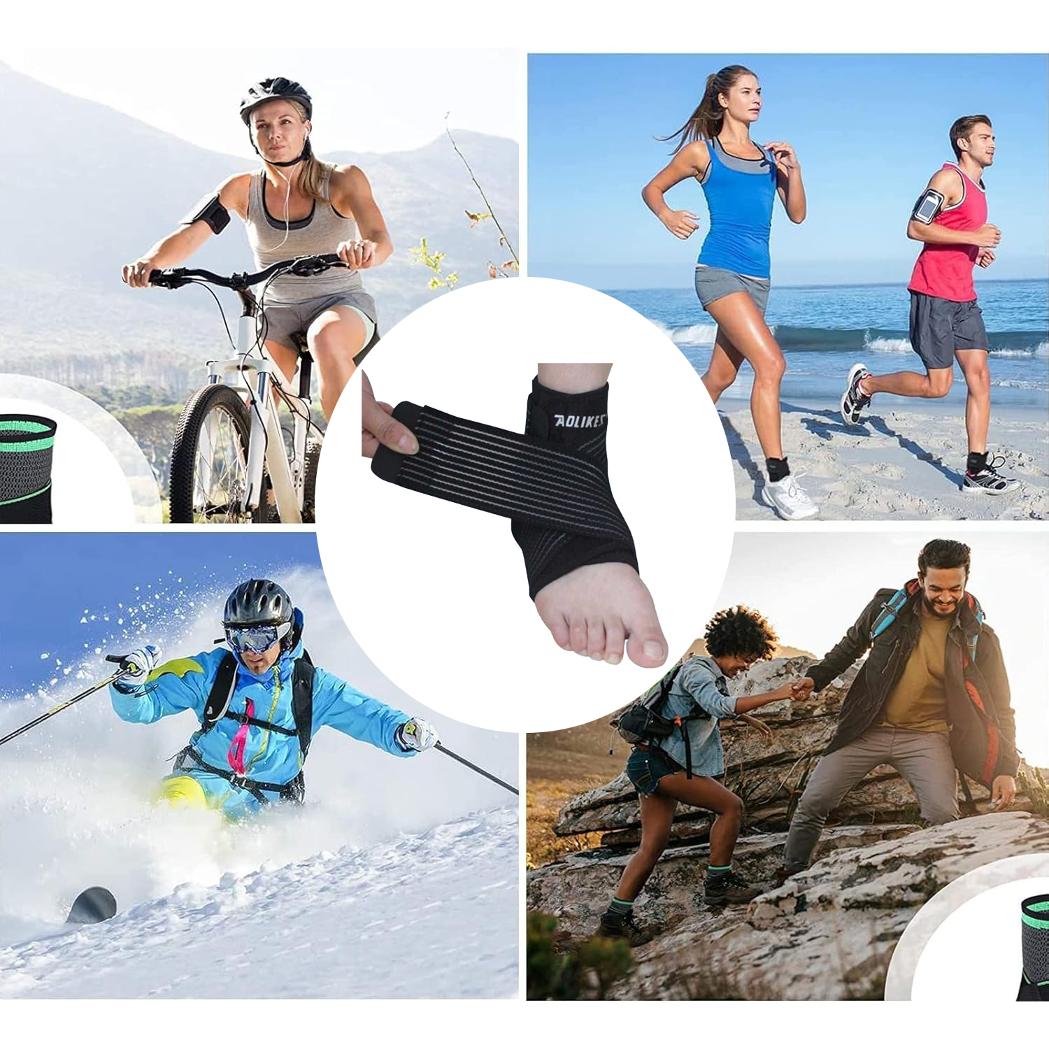 Gambar produk AOLIKES Penyangga Engkel Sport Ankle Support 1 PCS - 4546