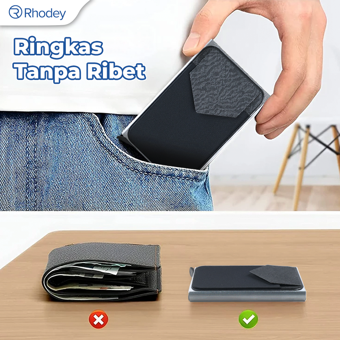 Rhodey Dompet Kartu Slim Slider Aluminium Anti RFID - G883 Gambar produk Rhodey Dompet Kartu Slim Slider Aluminium Anti RFID - G883