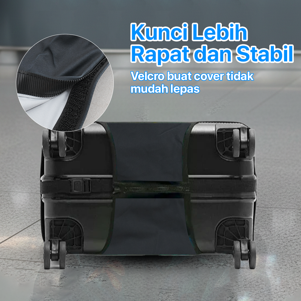 TravGuard Sarung Koper Elastis Polyester Spandex Luggage Cover M Intercontinental Map - H-22 Gambar produk TravGuard Sarung Koper Elastis Polyester Spandex Luggage Cover M Intercontinental Map - H-22