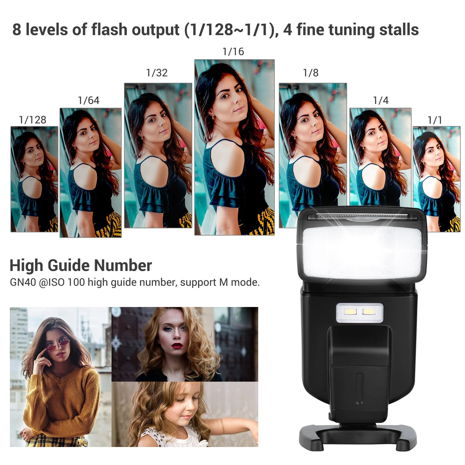 Andoer Flash Camera Speedlite LED Light GN40 5600K DSLR Canon Nikon - L201 Gambar produk Andoer Flash Camera Speedlite LED Light GN40 5600K DSLR Canon Nikon - L201