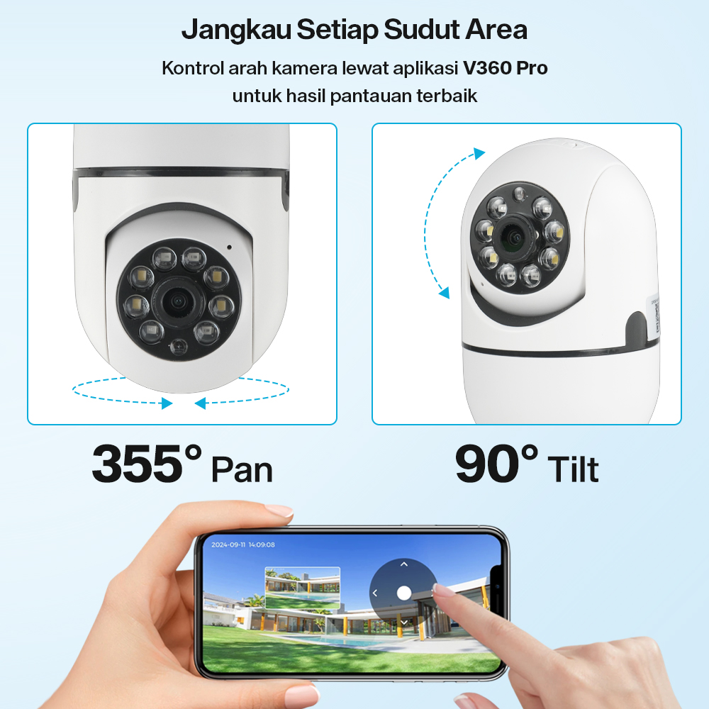 Kamera CCTV Indoor Bohlam WiFi IP Camera IR Detection E27 1080P 2MP - YS-2303 Gambar produk Kamera CCTV Indoor Bohlam WiFi IP Camera IR Detection E27 1080P 2MP - YS-2303