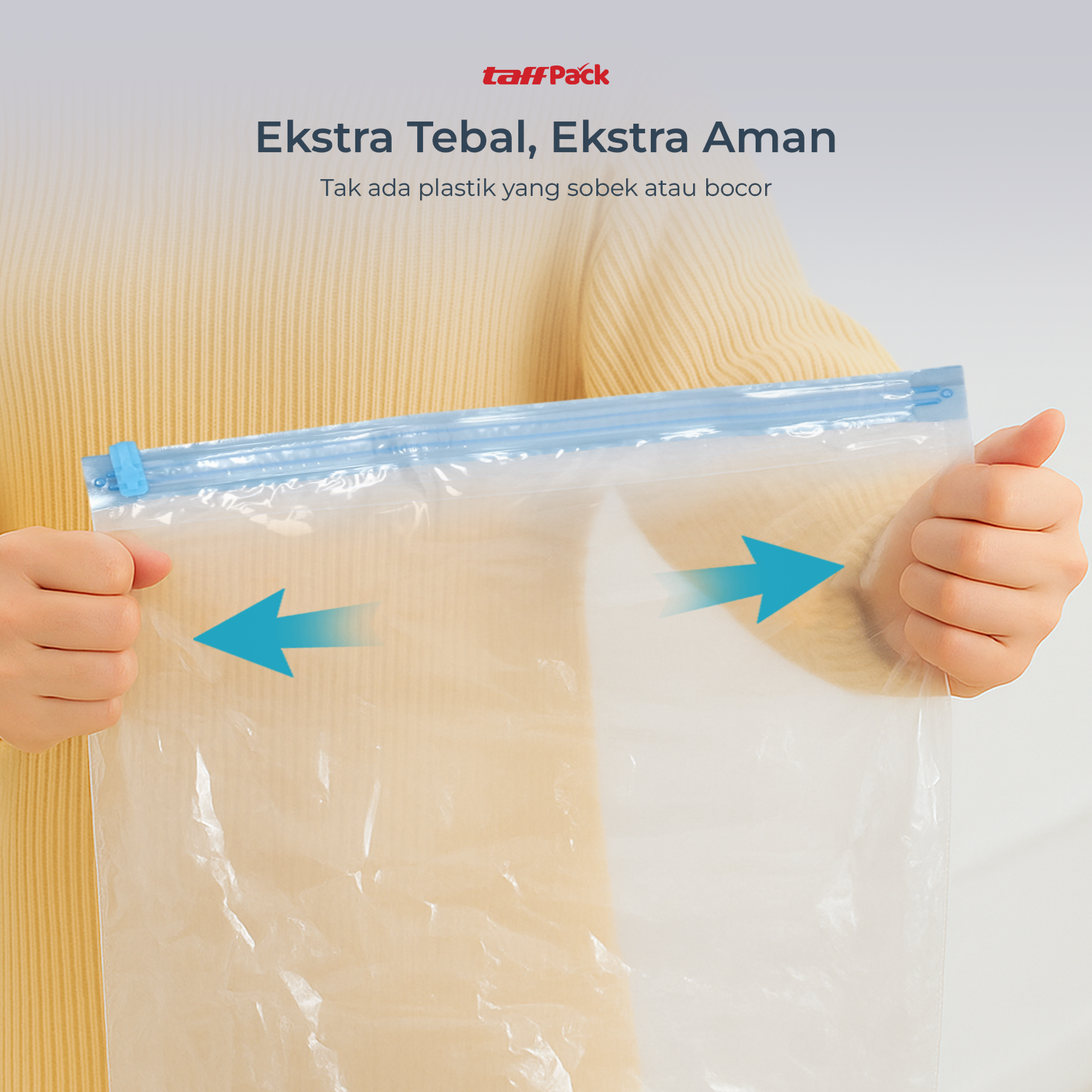 TaffPACK Kantong Plastik Vakum Pakaian Gulung Manual 40x60cm 1 PCS - TR028 Gambar produk TaffPACK Kantong Plastik Vakum Pakaian Gulung Manual 40x60cm 1 PCS - TR028