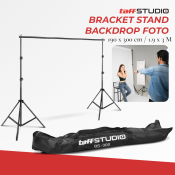 Gambar produk TaffSTUDIO Bracket Stand Backdrop Foto Studio Aluminium 190x300cm - BS-300