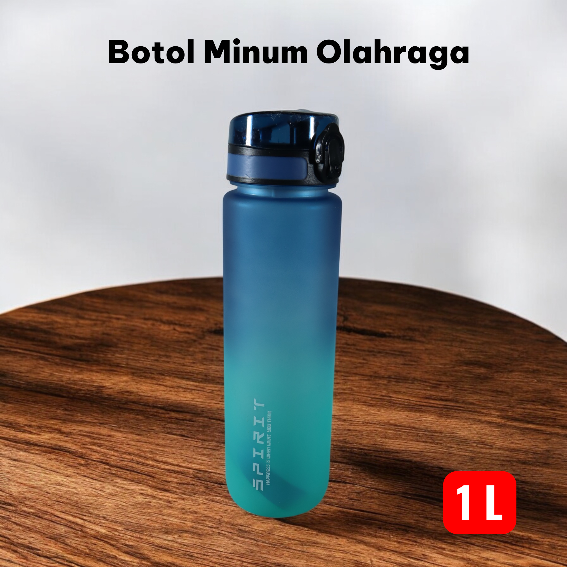 SPIRIT Botol Minum Sport Water Frosted Bottle with Lanyard 1L - 8691 Gambar produk SPIRIT Botol Minum Sport Water Frosted Bottle with Lanyard 1L - 8691