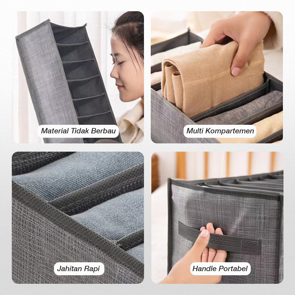 NUHA Kotak Sekat Pakaian Storage Drawer Divider Box 9 Grid - HS-9 Gambar produk NUHA Kotak Sekat Pakaian Storage Drawer Divider Box 9 Grid - HS-9