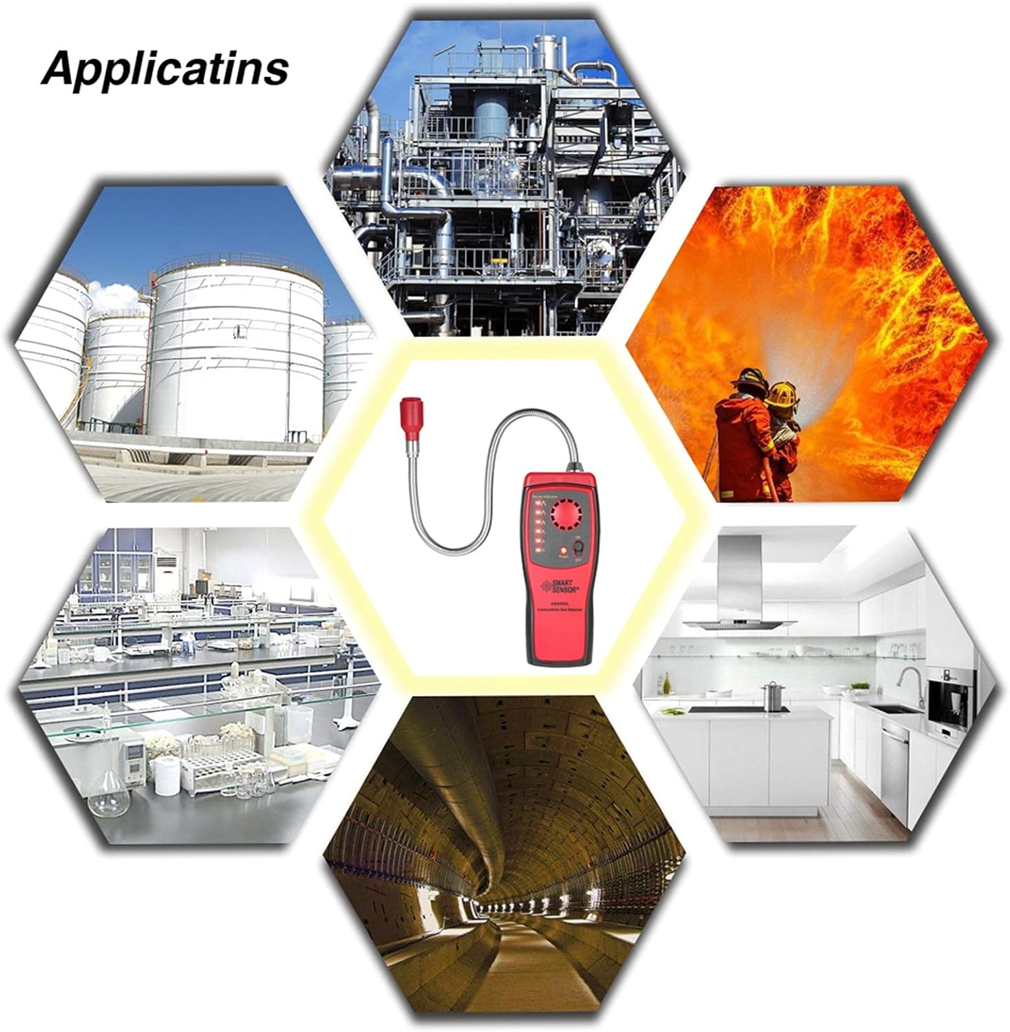 Gambar produk KKMOON Alat Deteksi Gas Bocor Smart Sensor Combustible Detector - AS8800L