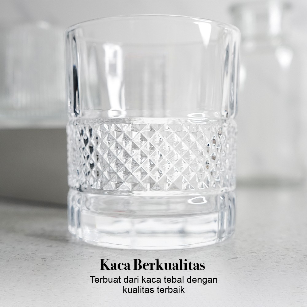 One Two Cups Gelas Whisky Cocktail Old Fashion Rock Glass 300ml - VL3 Gambar produk One Two Cups Gelas Whisky Cocktail Old Fashion Rock Glass 300ml - VL3