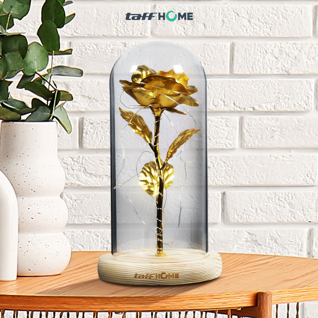 TaffHOME Lampu Meja Hias LED Mawar Beauty and The Beast Warm White - AC01 Gambar produk TaffHOME Lampu Meja Hias LED Mawar Beauty and The Beast Warm White - AC01