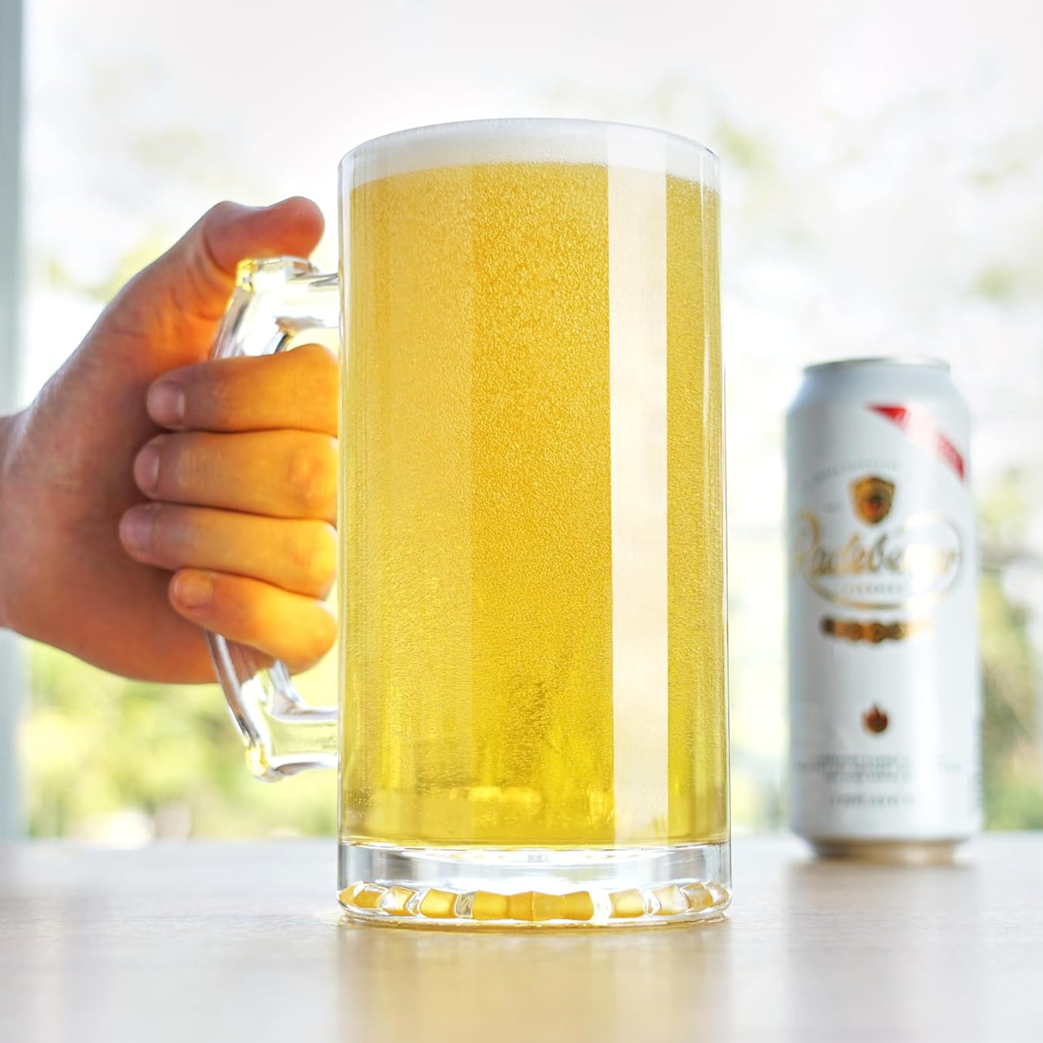 TREDO Gelas Mug Bir Beer Sodium Calcium Glass Drilled Bottom Cup 500ml - T515 Gambar produk TREDO Gelas Mug Bir Beer Sodium Calcium Glass Drilled Bottom Cup 500ml - T515