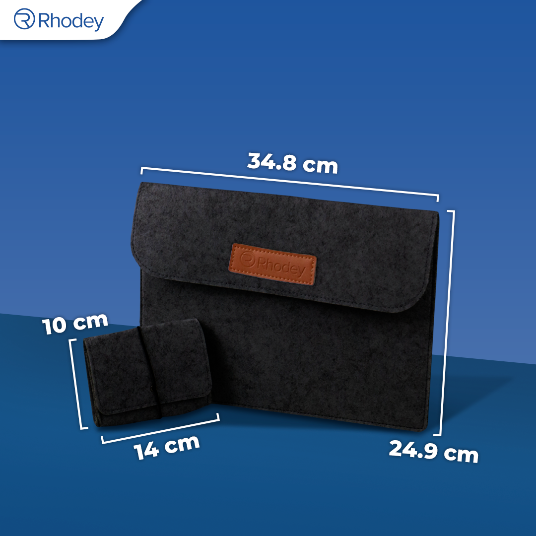 Rhodey Sleeve Case Laptop Macbook Felt with Pouch 12 Inch - AK01 Gambar produk Rhodey Sleeve Case Laptop Macbook Felt with Pouch 12 Inch - AK01
