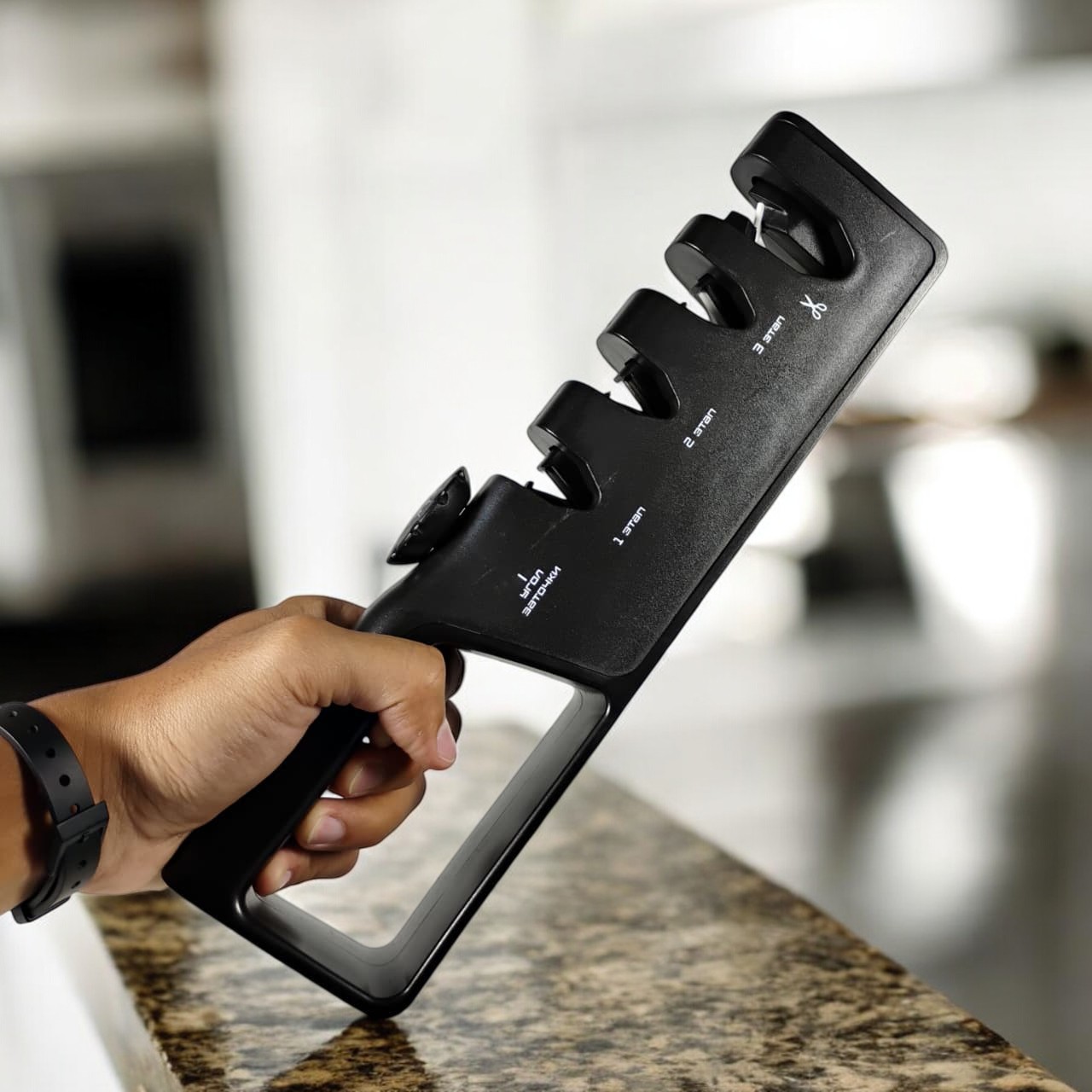 WAK Pengasah Pisau Dapur 4in1 Gunting Knife Sharpener Profesional - WK2003C Gambar produk WAK Pengasah Pisau Dapur 4in1 Gunting Knife Sharpener Profesional - WK2003C