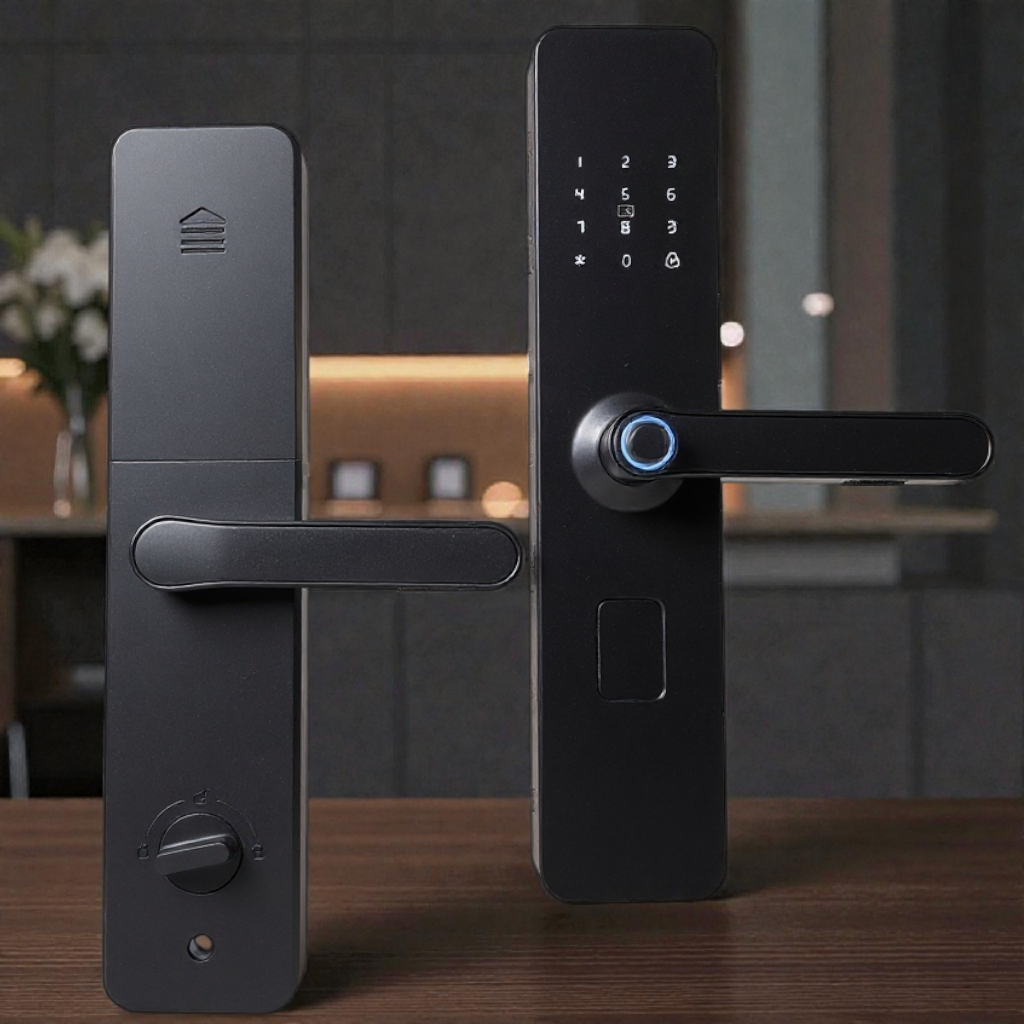 JCSMARTS Smart Door Lock Fingerprint Password Card Tuya App WiFi - K22TX Gambar produk JCSMARTS Smart Door Lock Fingerprint Password Card Tuya App WiFi - K22TX