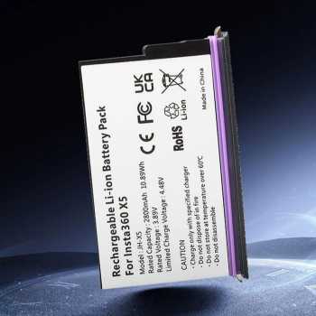 Gambar produk COOLSHOW Baterai Kamera Aksi Insta360 X5 Rechargeable 2800mAh - CL-280