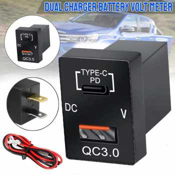 Awdy Car Charger Mobil PD QC 3.0 LED USB Type C Port DC Plug 12V 24V - A12