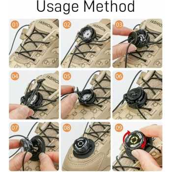 Gambar produk UETEEY Tali Sepatu Putar Automatic Rotating Shoelace Buckle - UT703