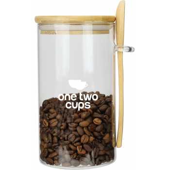 Gambar produk One Two Cups Toples Kaca Penyimpanan Makanan Storage with Bamboo Lid 350ml - FM-LD1