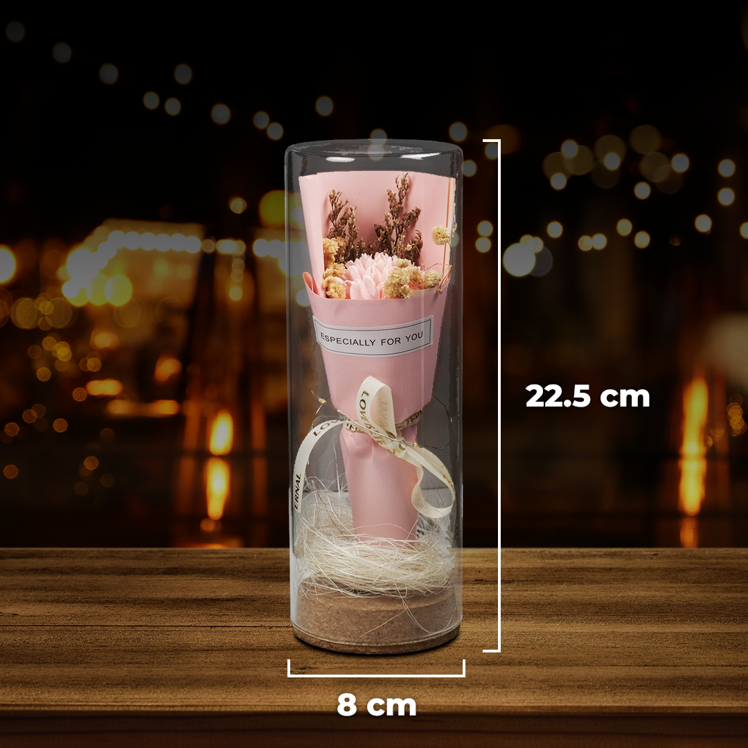AINYROS Lampu Bunga Dekorasi LED Eternal Flower Dome Glass Cover Carnation - AN2185 Gambar produk AINYROS Lampu Bunga Dekorasi LED Eternal Flower Dome Glass Cover Carnation - AN2185