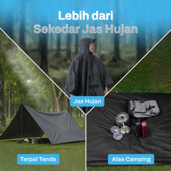 Gambar produk YOWER Jas Hujan Ponco Anti Rembes 3in1 Polyester Waterproof Raincoat - Y03