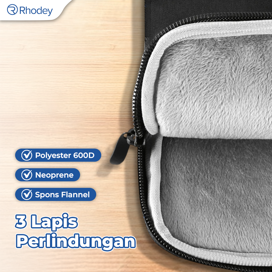 Rhodey Sleeve Case Laptop Waterproof Polyester Neoprene Bag 11/12 Inch - L123F Gambar produk Rhodey Sleeve Case Laptop Waterproof Polyester Neoprene Bag 11/12 Inch - L123F
