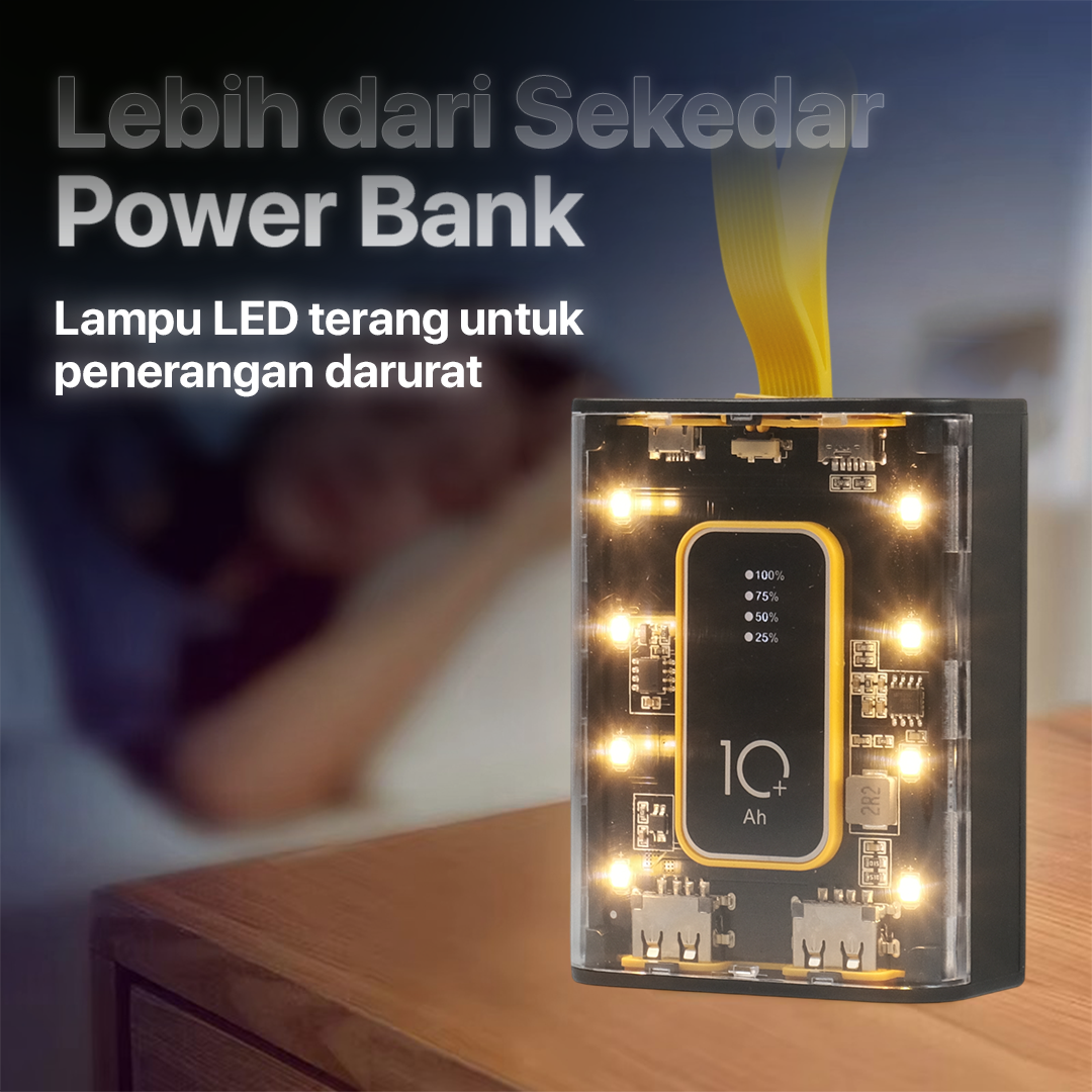 WST Power Bank 20000mAh Fast Charging PD 3in1 Cable Dual USB Port 10W - WS731 Gambar produk WST Power Bank 20000mAh Fast Charging PD 3in1 Cable Dual USB Port 10W - WS731