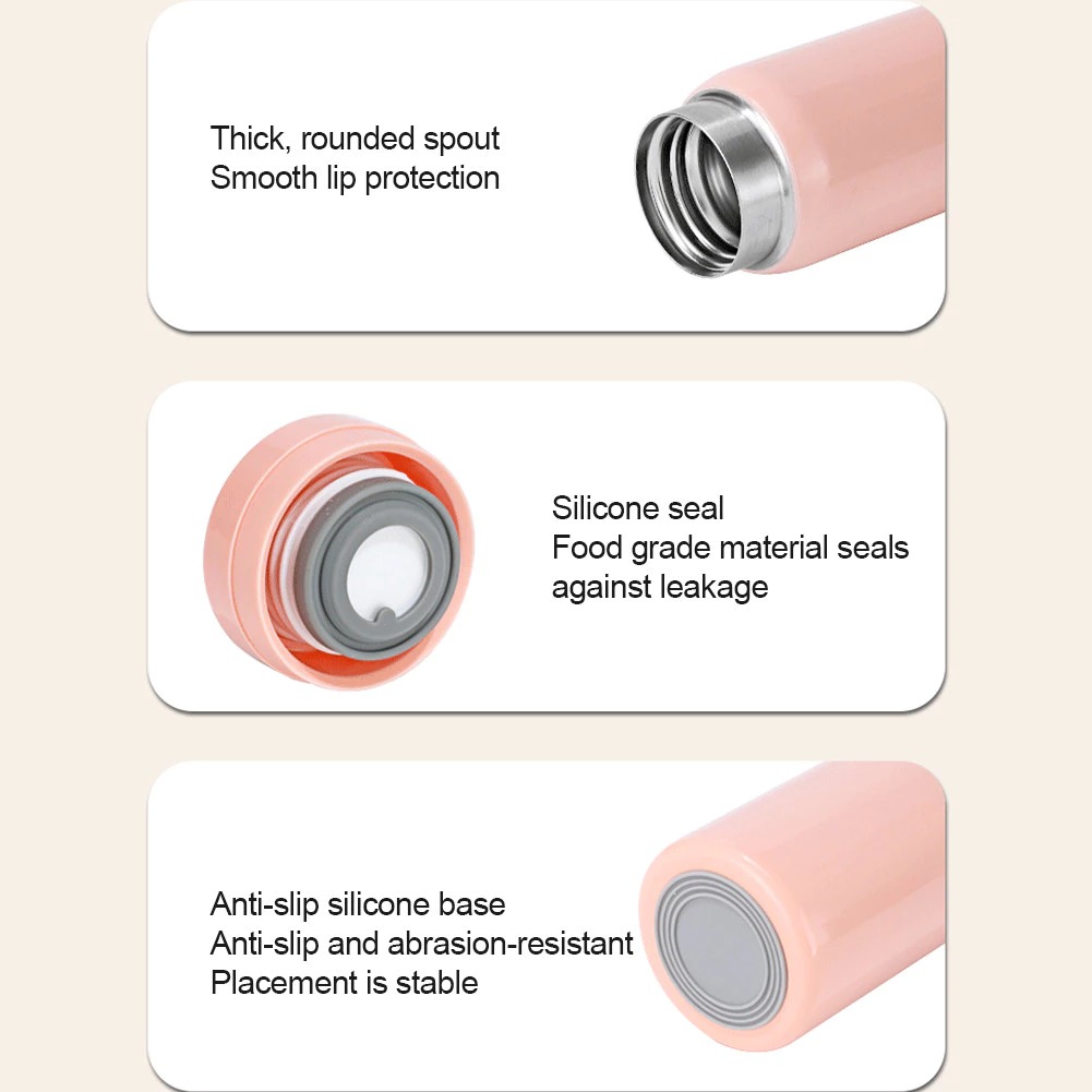 OBERN Botol Minum Tumbler Air Panas Dingin Stainless Steel 200ml - X-005 Gambar produk OBERN Botol Minum Tumbler Air Panas Dingin Stainless Steel 200ml - X-005