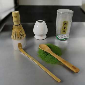 One Two Cups Matcha Set Kit Chasen Whisk Stand Chashaku Spoon 4 PCS - NA-712