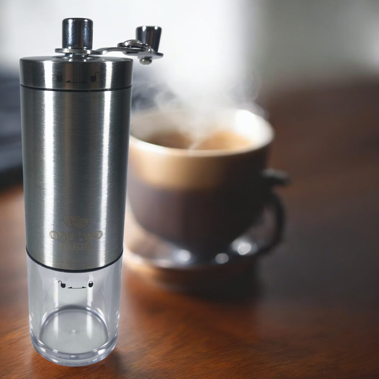 One Two Cups Alat Penggiling Kopi Manual Coffee Grinder Adjustable - 5014 Gambar produk One Two Cups Alat Penggiling Kopi Manual Coffee Grinder Adjustable - 5014