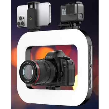 Gambar produk CLM Video Rig Ring Light LED Tricolor Rectangular 2500-8500K 1500mAh - YM200