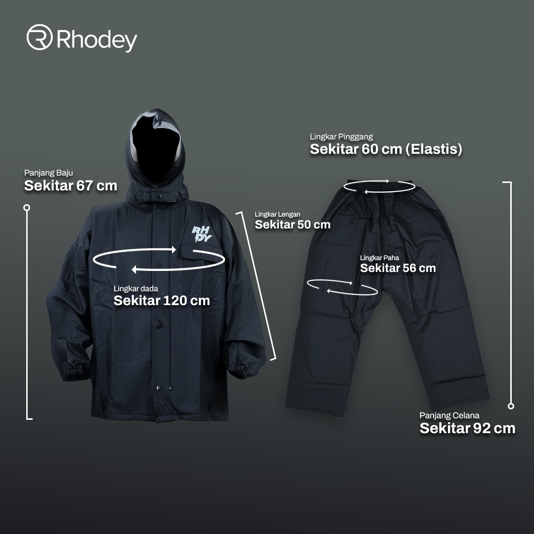 Rhodey Jas Hujan Setelan Motor Dewasa Visor PVC Waterproof Raincoat L - RD-120 Gambar produk Rhodey Jas Hujan Setelan Motor Dewasa Visor PVC Waterproof Raincoat L - RD-120
