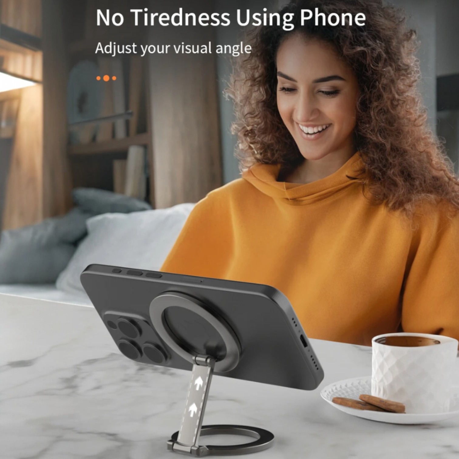 WISSHE Holder Smartphone MagSafe Folding Ring Stand Double Magnetic - Q-46 Gambar produk WISSHE Holder Smartphone MagSafe Folding Ring Stand Double Magnetic - Q-46