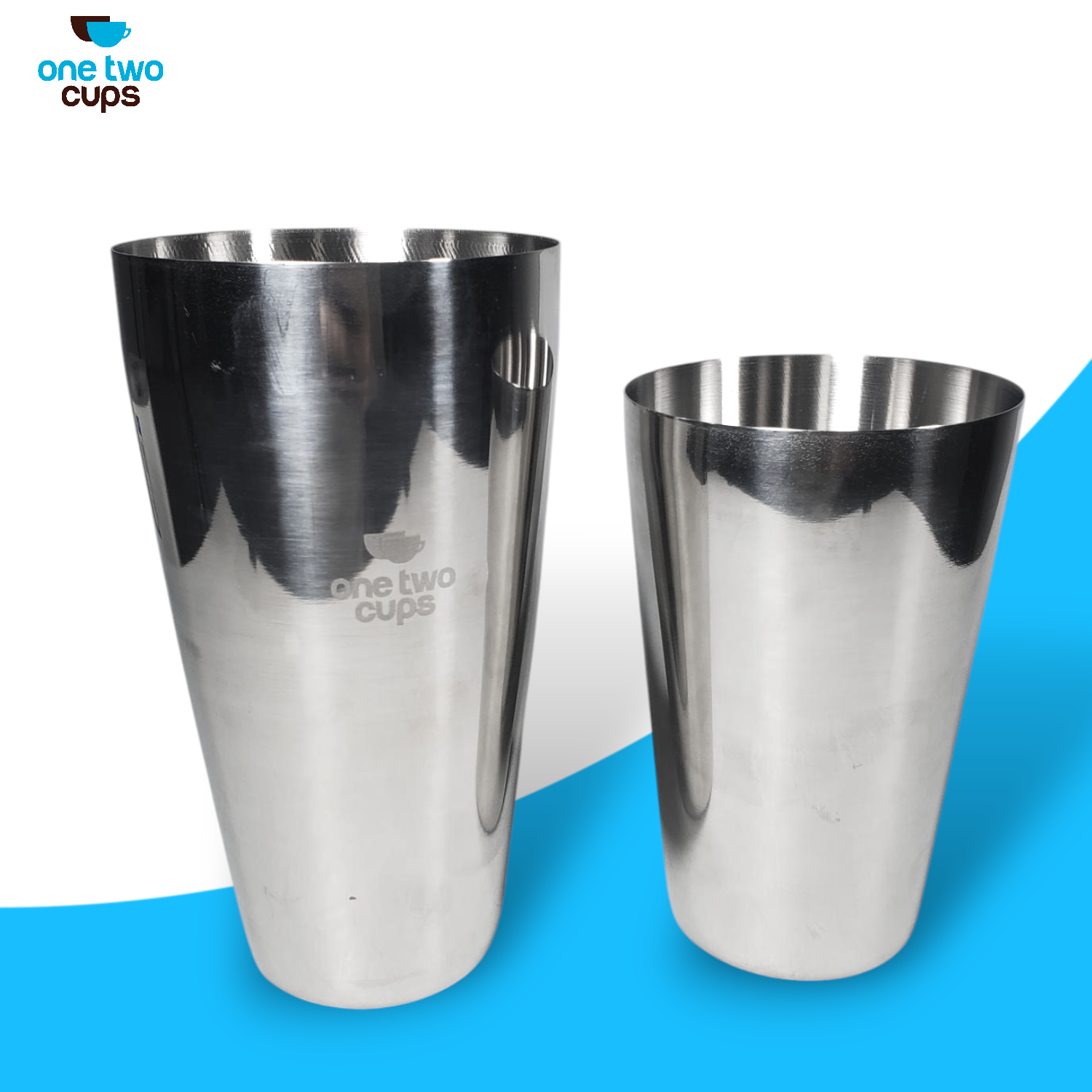 One Two Cups Cocktail Shaker Boston Stainless Steel 201 550/850ml - ZH-58 Gambar produk One Two Cups Cocktail Shaker Boston Stainless Steel 201 550/850ml - ZH-58