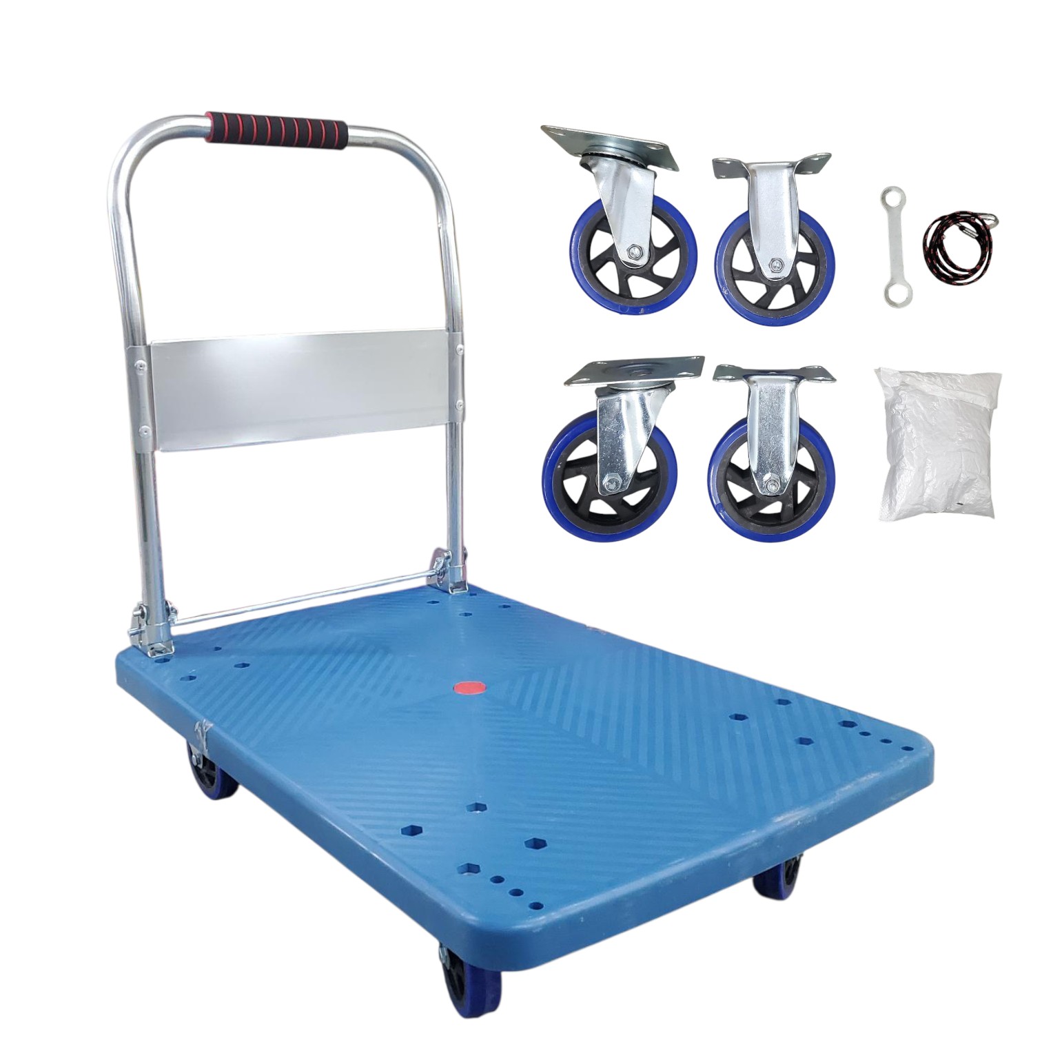 WPRO Troli Barang Lipat Trolley Folding Cart Silent Wheel 89x59.5cm - PC-30 Gambar produk WPRO Troli Barang Lipat Trolley Folding Cart Silent Wheel 89x59.5cm - PC-30 - 4