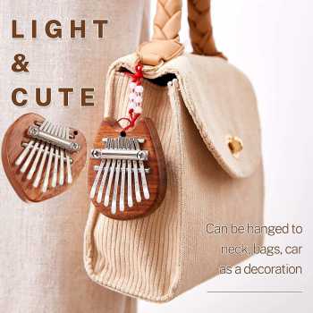 Gambar produk LUMINA Kalimba Mini Thumb Piano Musical Toys 8 Note Sound Solid Wood Heart - LM-4587