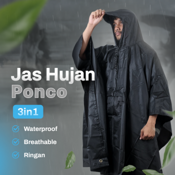 Gambar produk YOWER Jas Hujan Ponco Anti Rembes 3in1 Polyester Waterproof Raincoat - Y03