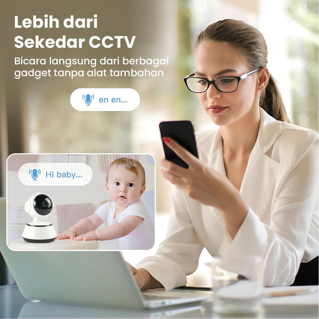 V380 Pro Kamera CCTV Indoor WiFi IP Camera Motion Detection 720P 1MP - Q6X Gambar produk V380 Pro Kamera CCTV Indoor WiFi IP Camera Motion Detection 720P 1MP - Q6X