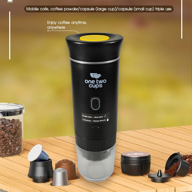Gambar produk One Two Cups Portable Coffee Maker 3in1 Capsule Wireless 60ml 7500mAh - KF-JN-02