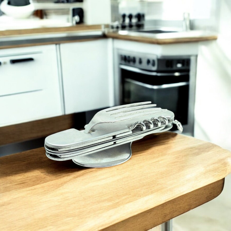 Sendok Garpu Pisau Swiss Army Tools Knife EDC Multifungsi 6in1 - A007 Gambar produk Sendok Garpu Pisau Swiss Army Tools Knife EDC Multifungsi 6in1 - A007