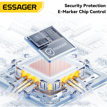 Gambar produk ESSAGER Kabel Data Spring USB Type C to Type C Fast Charging PD 100W - EXCTT1-CY01