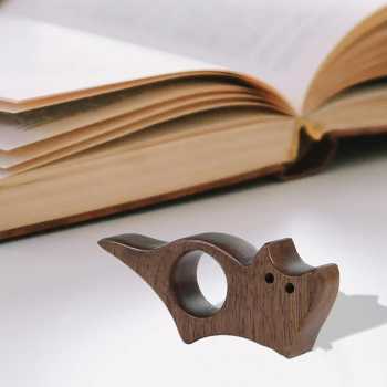 SHINKY Pembatas Halaman Buku Book Page Holder Aesthetic Walnut Wood - SH-74