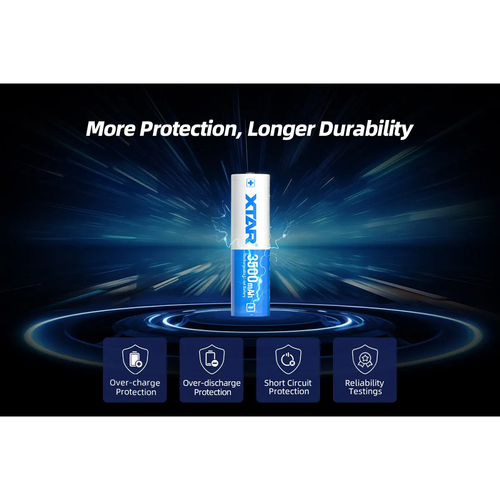 XTAR Baterai Rechargable 18650 3500mAh 3.6V 10A 1 PCS - XT35 Gambar produk XTAR Baterai Rechargable 18650 3500mAh 3.6V 10A 1 PCS - XT35