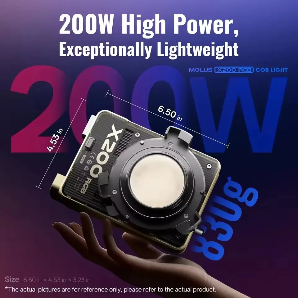 Zhiyun Lampu Studio Fotografi LED RGBW 15 Mode Bowens Mount 200W - X200 Gambar produk Zhiyun Lampu Studio Fotografi LED RGBW 15 Mode Bowens Mount 200W - X200