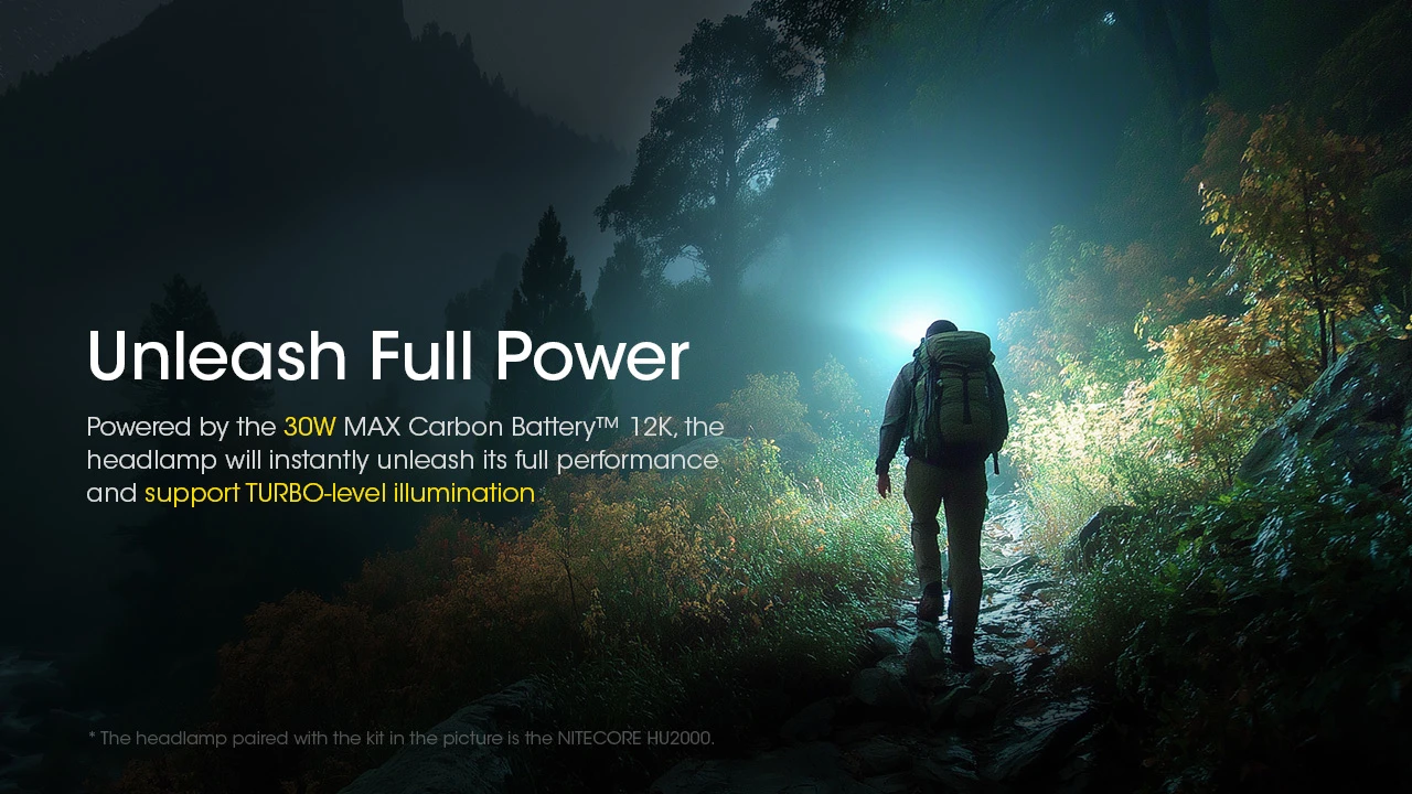 Gambar produk NITECORE Carbon Battery 12K Kit Baterai Headlamp NU45 NU54 12000mAh - CB12K