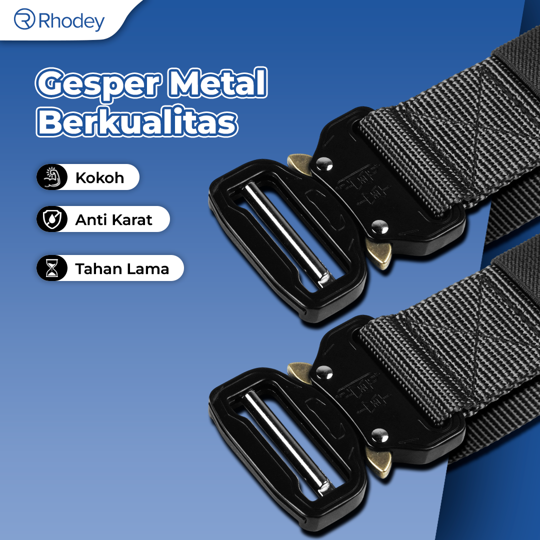 Rhodey Tali Ikat Pinggang Canvas Nylon Army Military Tactical 125cm - MU056 Gambar produk Rhodey Tali Ikat Pinggang Canvas Nylon Army Military Tactical 125cm - MU056