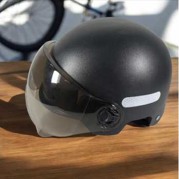 Gambar produk SPORT BIBU Helm Sepeda Skuter Motor Retro Vintage Half Face With Visor - U20