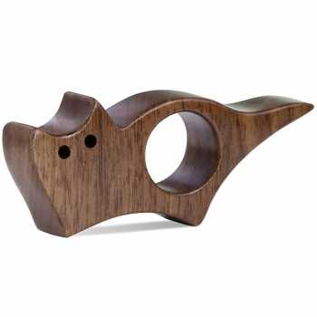 Gambar produk SHINKY Pembatas Halaman Buku Book Page Holder Aesthetic Walnut Wood Cat - SH-74