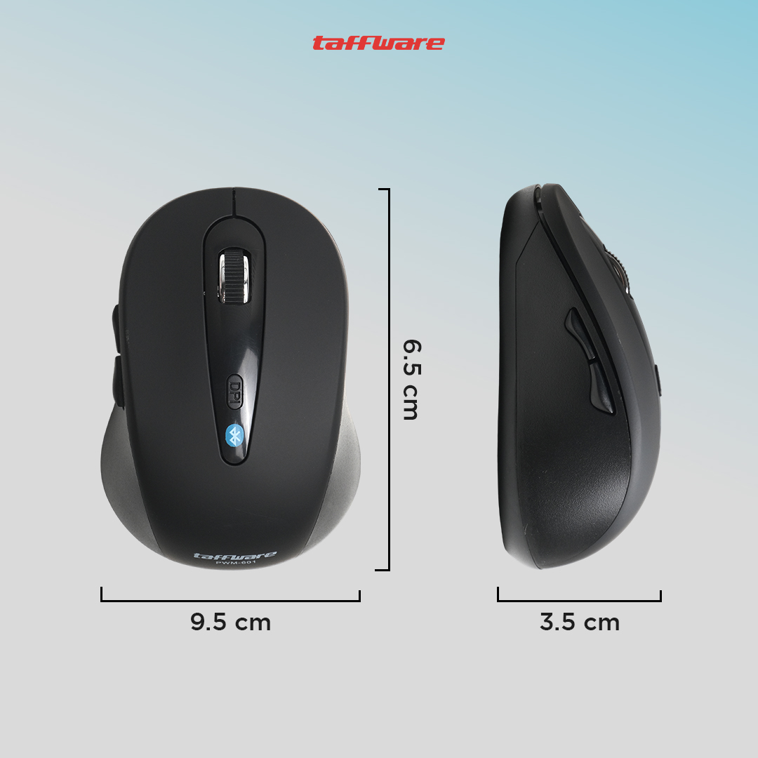 Taffware Mouse Bluetooth Wireless Optical Ergonomic Design 1600DPI - PWM-601 Gambar produk Taffware Mouse Bluetooth Wireless Optical Ergonomic Design 1600DPI - PWM-601