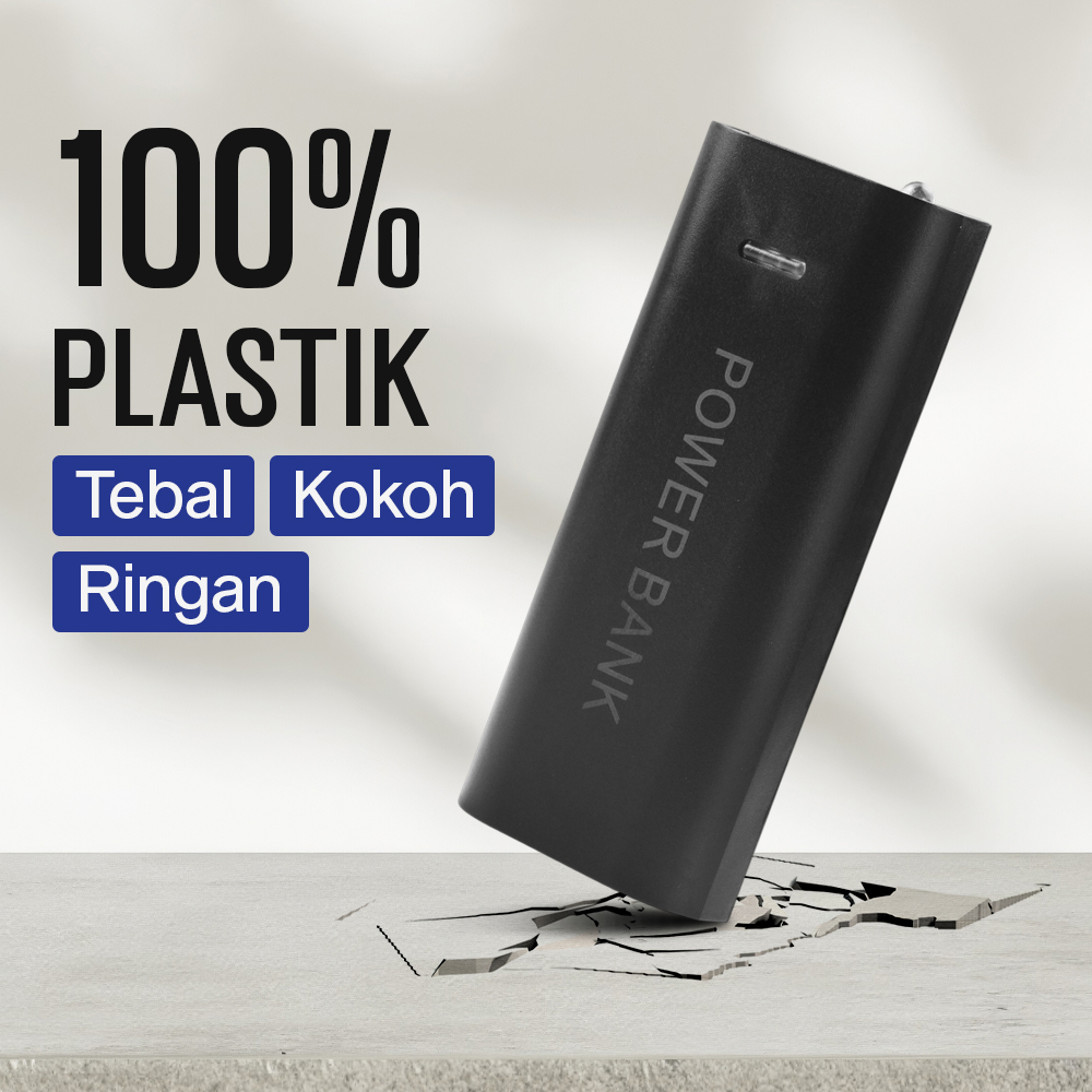 Gambar produk VARITIES Power Bank DIY Case Flashlight USB Port 2 PCS 18650 Flat Top - V600