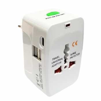 Gambar produk MAERKNON Travel Adaptor Universal AU US UK EU Type C Dual USB 2400mA - HHT200