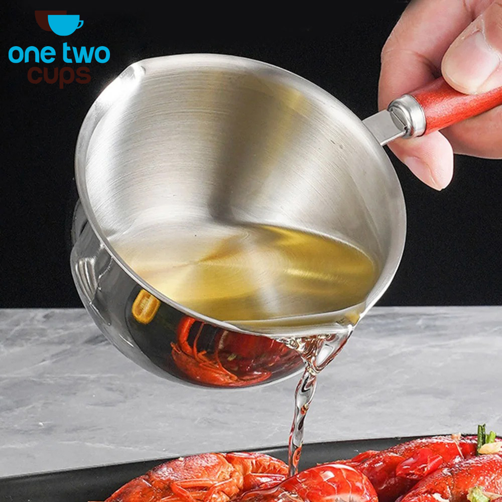 One Two Cups Panci Susu Mini Pan Stainless Steel 410 Dual Drainage 400ml - HK1 Gambar produk One Two Cups Panci Susu Mini Pan Stainless Steel 410 Dual Drainage 400ml - HK1